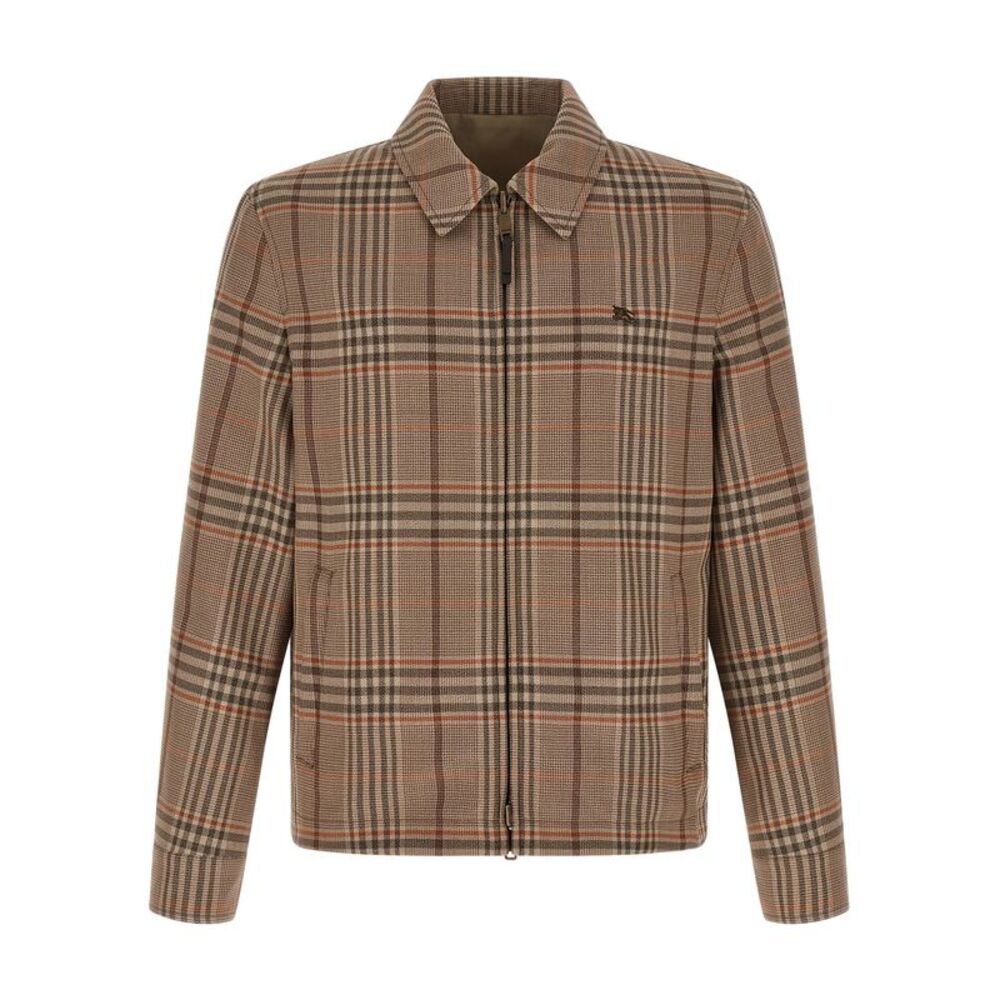 Burberry Beige Wool Full-Length Men's Jacket